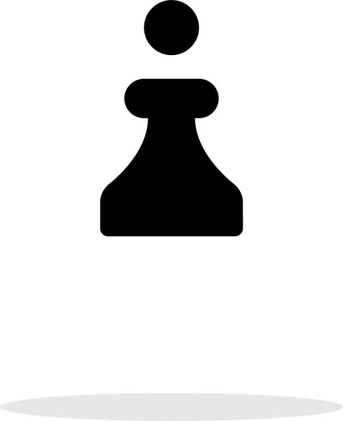 白色背景上的象棋兵简约图标图片下载