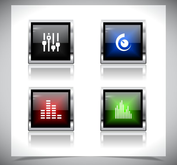 金属网页按钮eps10图片下载