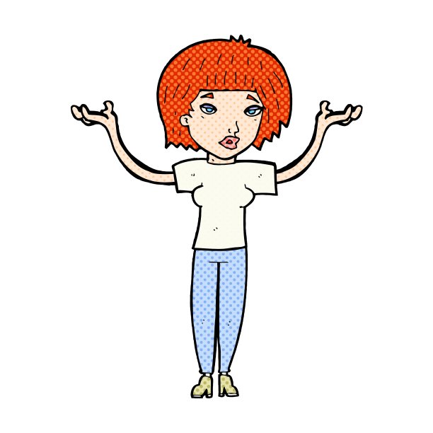 漫画中的女人耸了耸肩图片下载