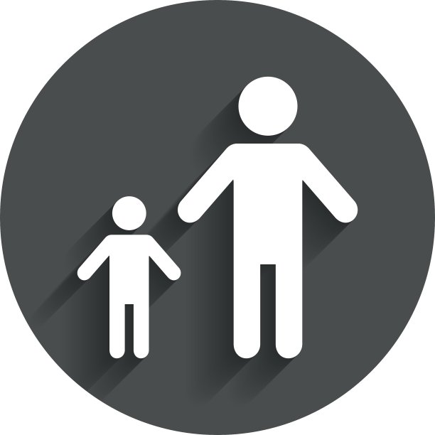 单亲家庭和一个孩子的标志图标图片下载