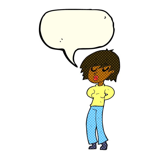 卡通女人吹着泡泡说话图片下载