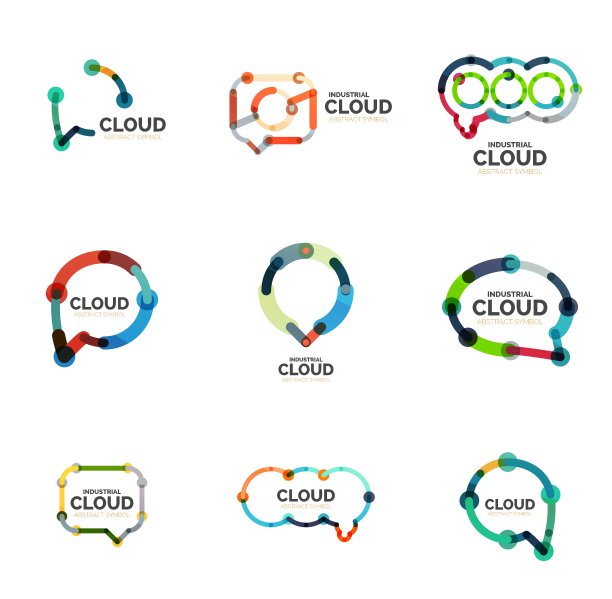 设计一套平面线性语言云的logo图片下载