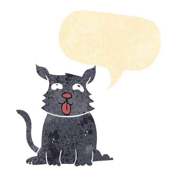 卡通快乐的狗与言语泡泡图片下载