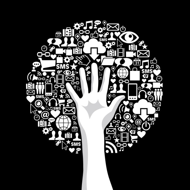 社交媒体手树图片下载