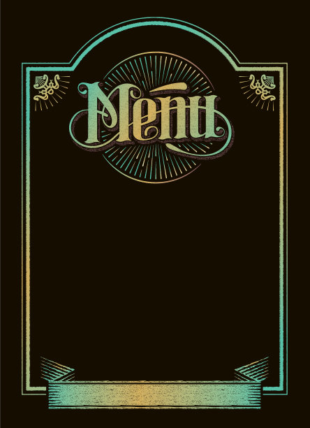 复古的黑板菜单横幅书法设计图片下载