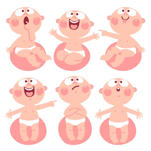 有趣的宝宝有不同的情绪图片下载