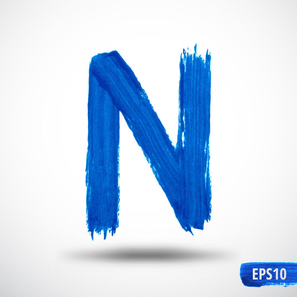字母N水彩字母表图片下载