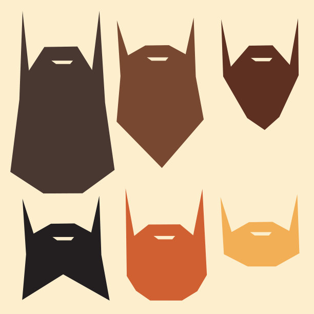 一套胡须剪影图片下载