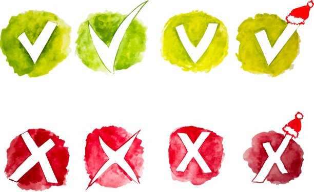 水彩画笔描边标记集合图片下载