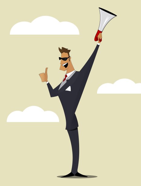 拿着扩音器的商人图片下载