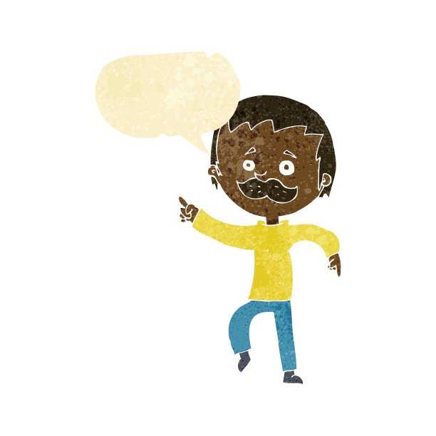 卡通人物用胡子指着说话图片下载