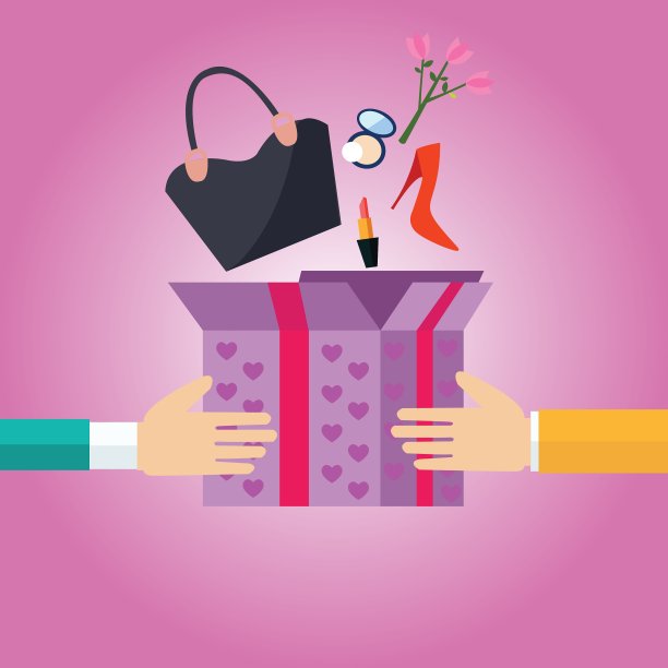 礼品礼盒打开给女生女料手图片下载