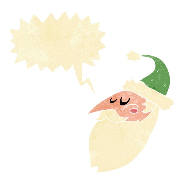 卡通圣诞老人面对着气泡讲话图片下载