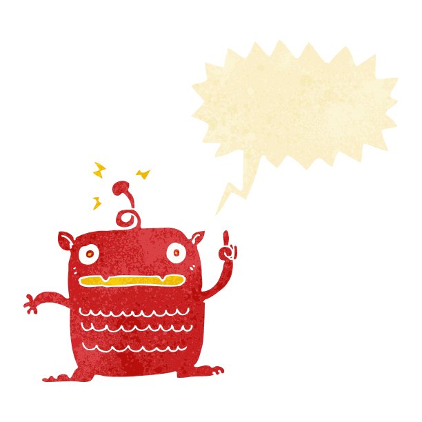 卡通怪异的小外星人与语音泡泡图片下载