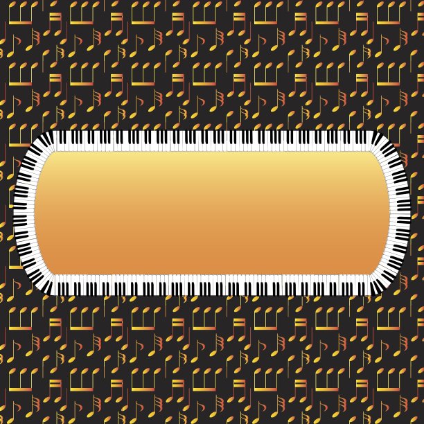 带音符背景的钢琴架图片下载