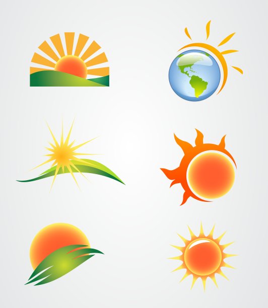 集太阳符号图标图片下载