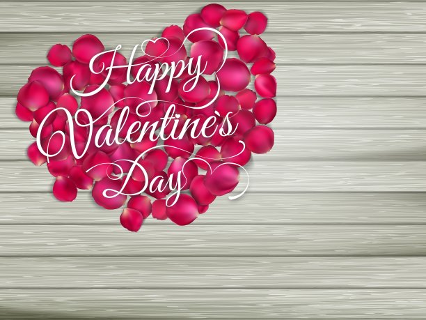 心从花木制桌子上EPS 10图片下载