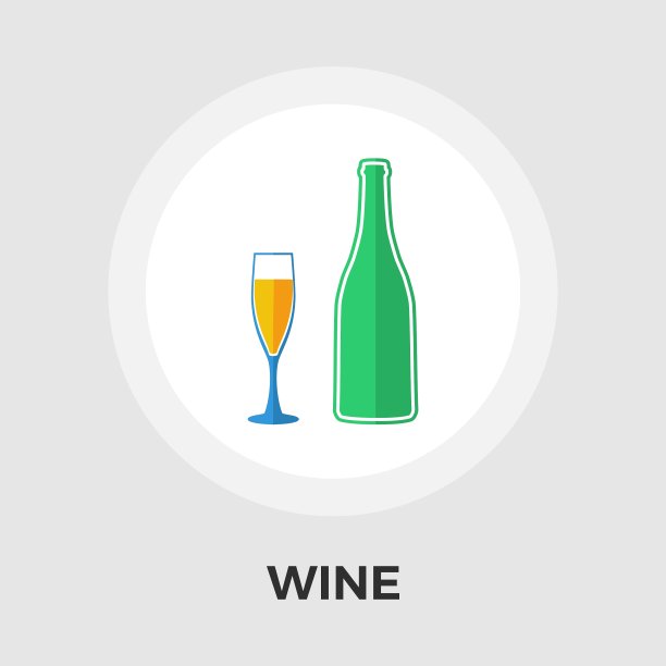 葡萄酒扁平风格图标图片下载