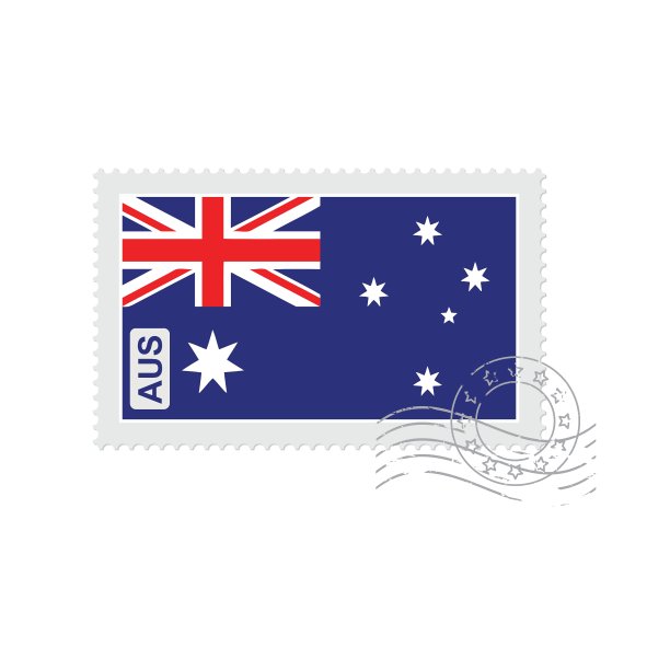 澳大利亚国旗旧邮票图片下载
