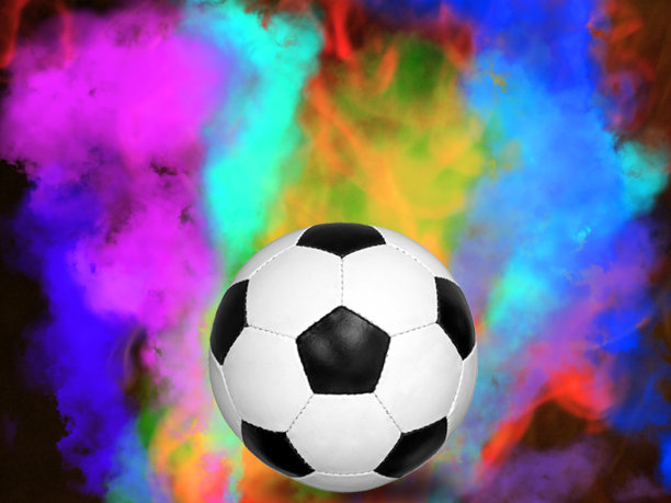 足球背景各种颜色的烟雾图片下载