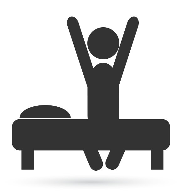 平坦的早晨醒来图标孤立在白色图片下载