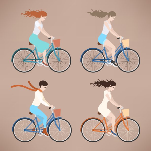 女孩的自行车图片下载