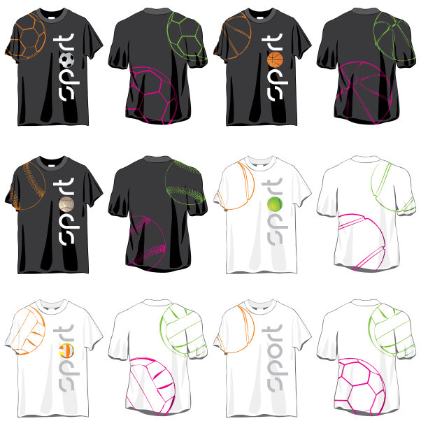 运动t恤设计套装图片下载