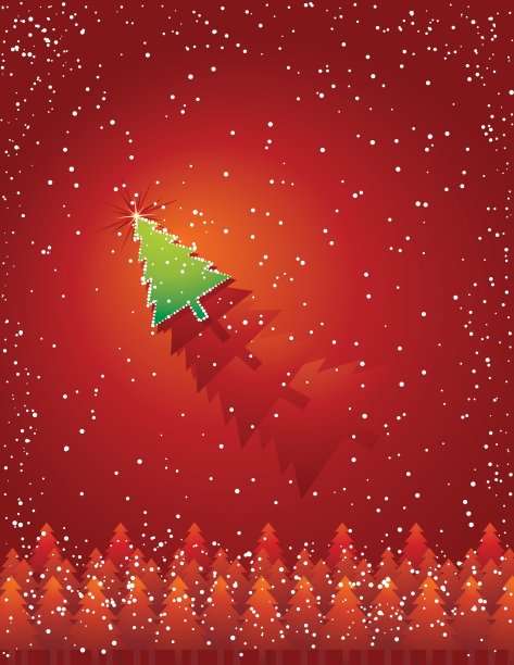 圣诞贺卡与树的森林图片下载