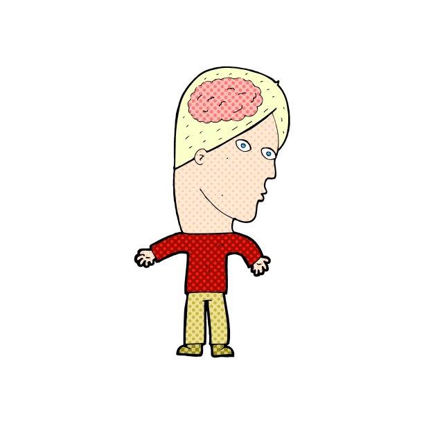 有大脑符号的卡通人物图片下载