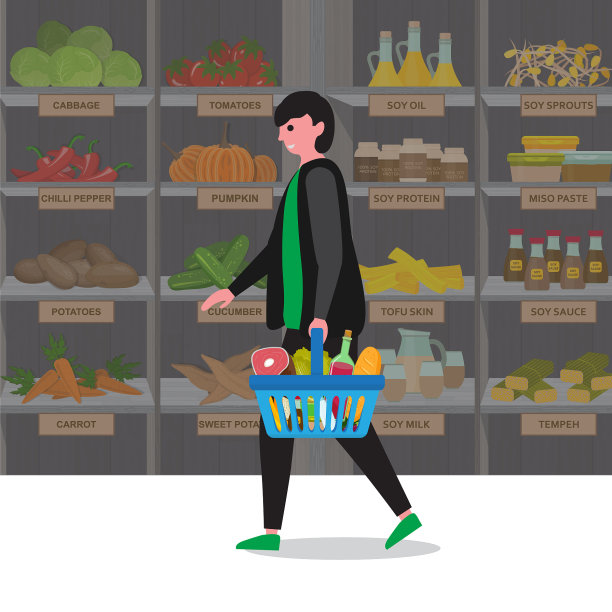 男人在超市购物素材图片