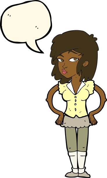 卡通美女手放在屁股上图片下载