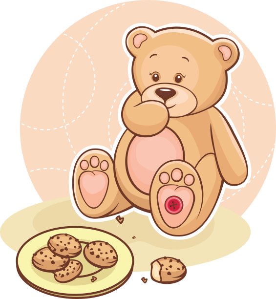 泰迪Beareating饼干图片下载