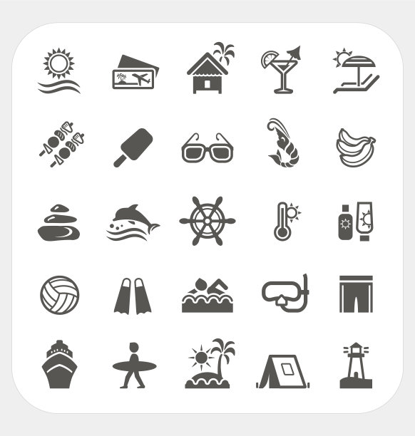 夏季假日图标集图片下载