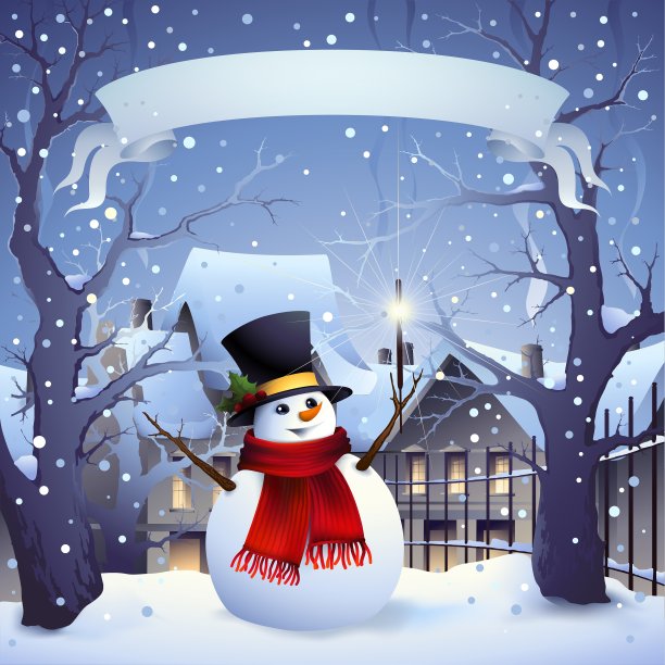 雪人圣诞卡图片下载