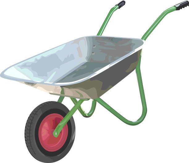 独轮园艺手推车空图片下载