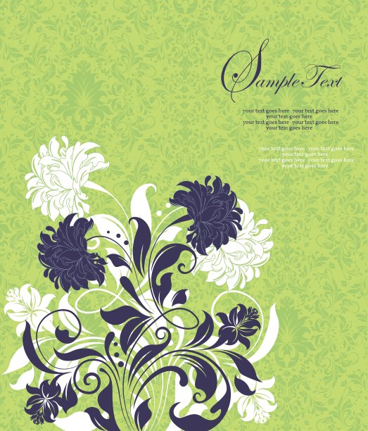 绿色的锦缎请帖图片下载