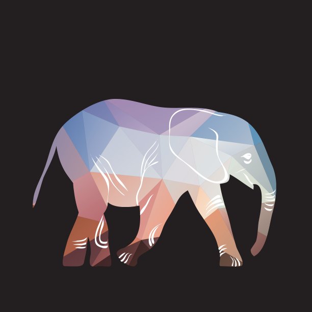 卡通大象大象的剪影图片下载