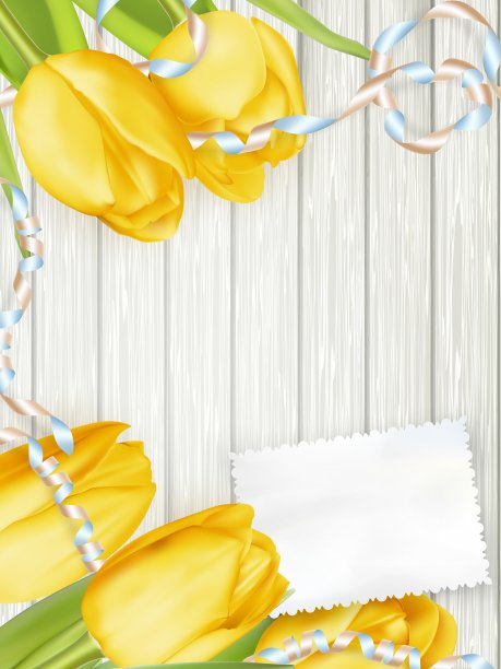 纸卡与郁金香EPS 10图片下载