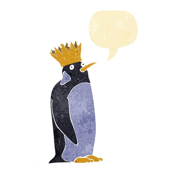 卡通帝企鹅与语音泡泡图片下载