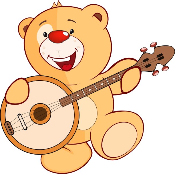 可爱的毛绒小熊卡通图片下载