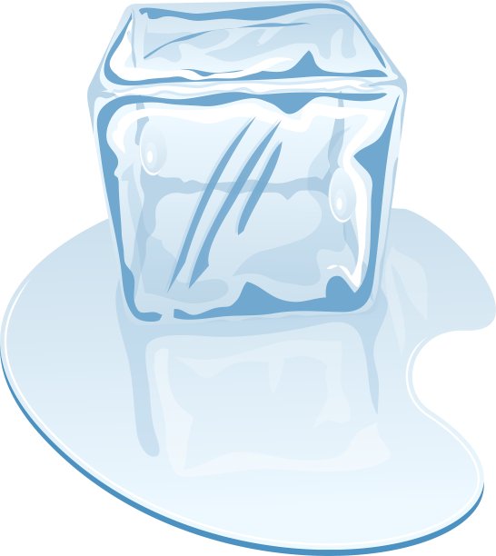 蓝色的半融化的冰块图片下载