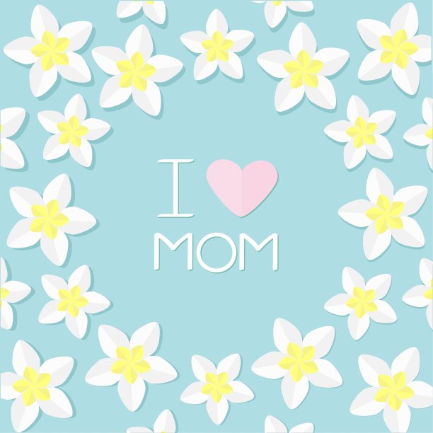 我爱妈妈贺卡心鸡蛋花图片下载