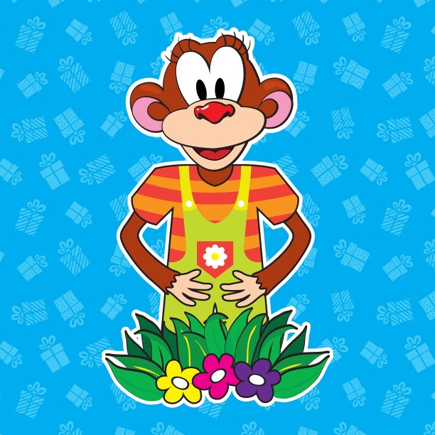 穿着衣服的猴子在明亮的背景图片下载