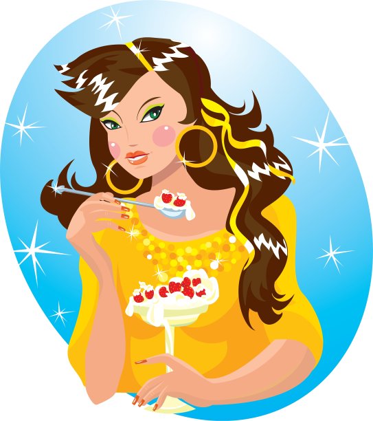 漂亮女孩吃冰淇淋图片下载