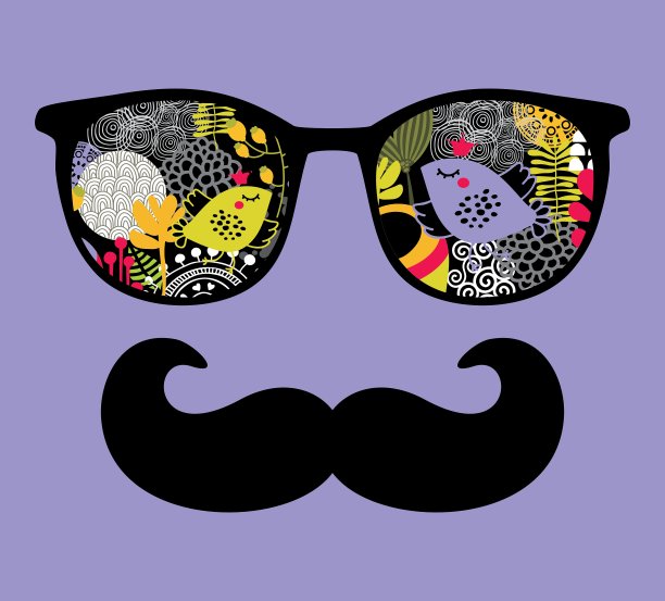 复古太阳镜与反射潮人图片下载