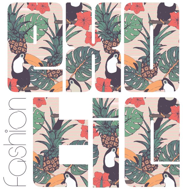 异国情调的树叶和鸟类与口号复古的外观图片下载