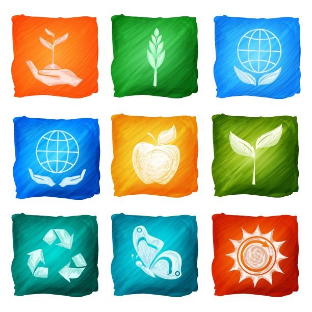 生态图标水彩图片下载