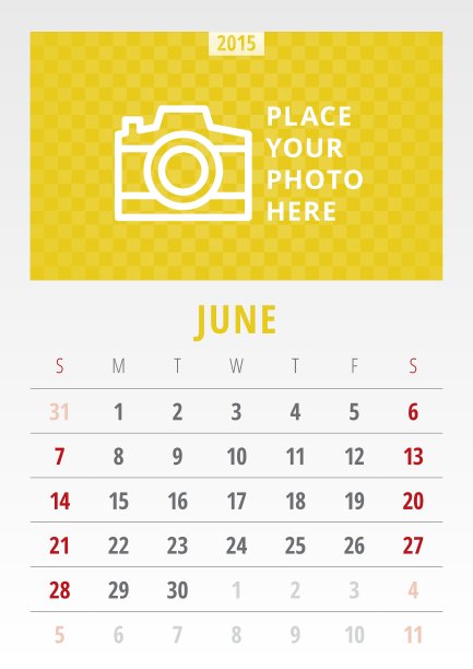 日历2015模板周从周日开始图片下载