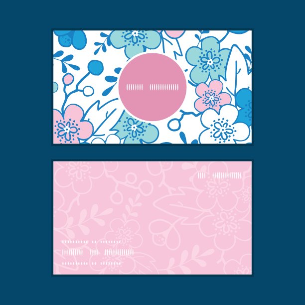 蓝色和粉红色的和服垂直开花图片下载