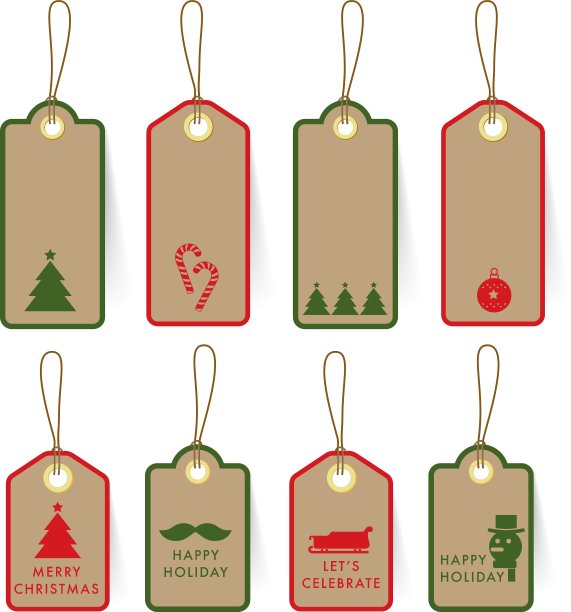 收集圣诞卡标签纸标签图片下载